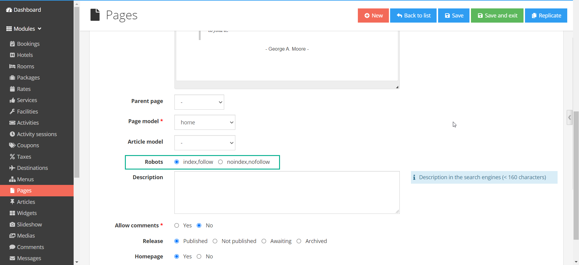 Phần lớn các CMS hoặc WCM (Web Content Management)) đều hỗ trợ gán thẻ index, noindex