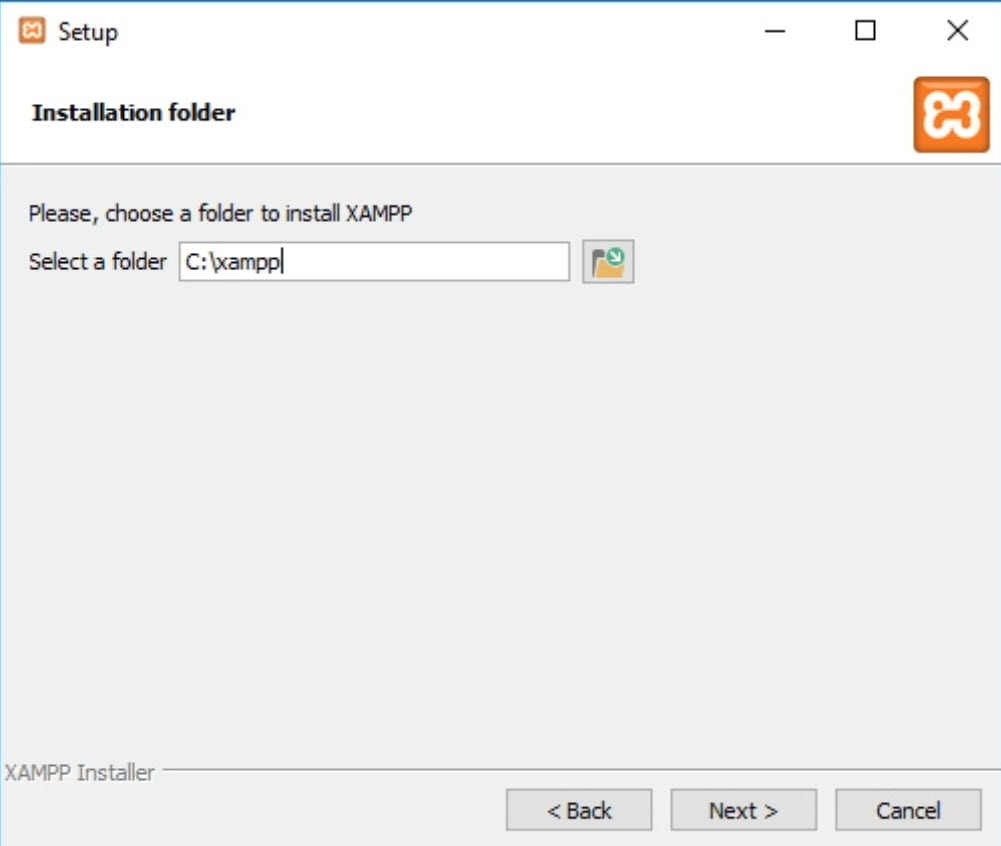 Vị trí cài đặt XAMPP