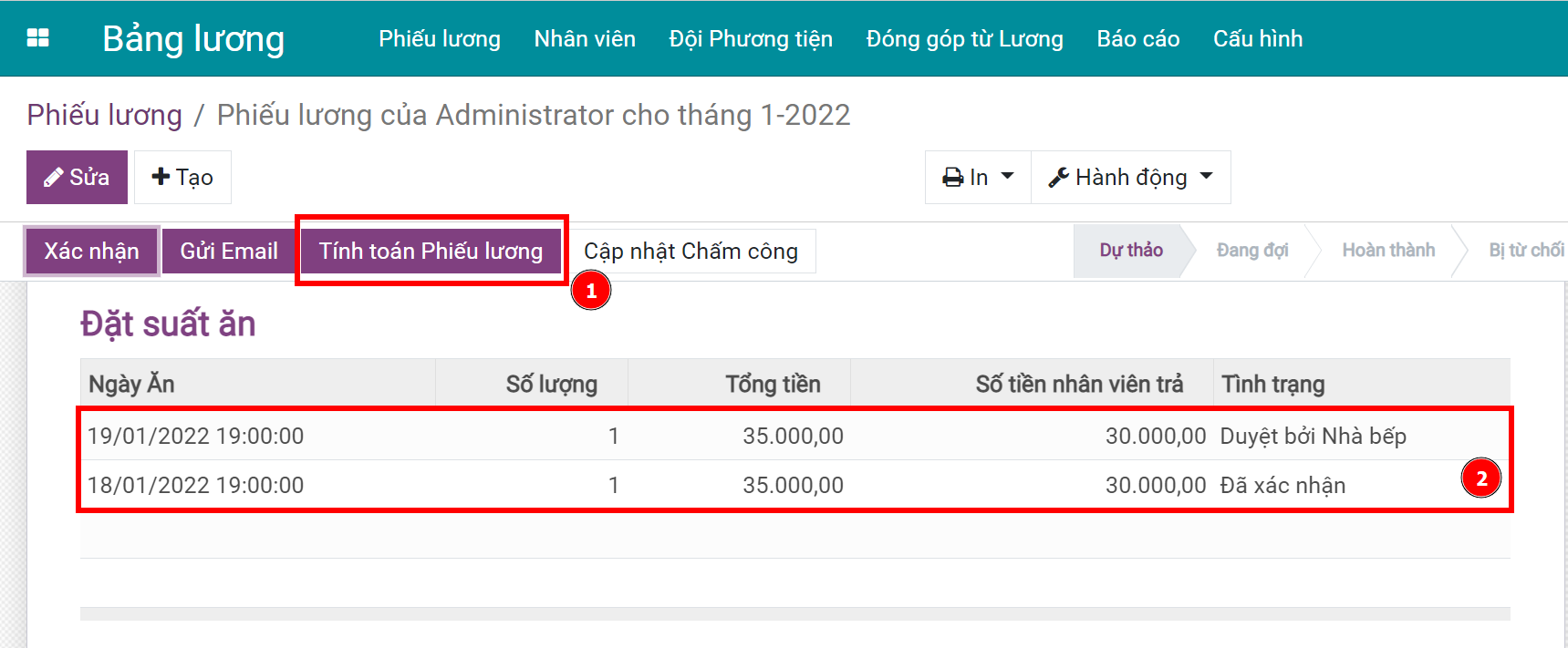 Duyệt phiếu lương