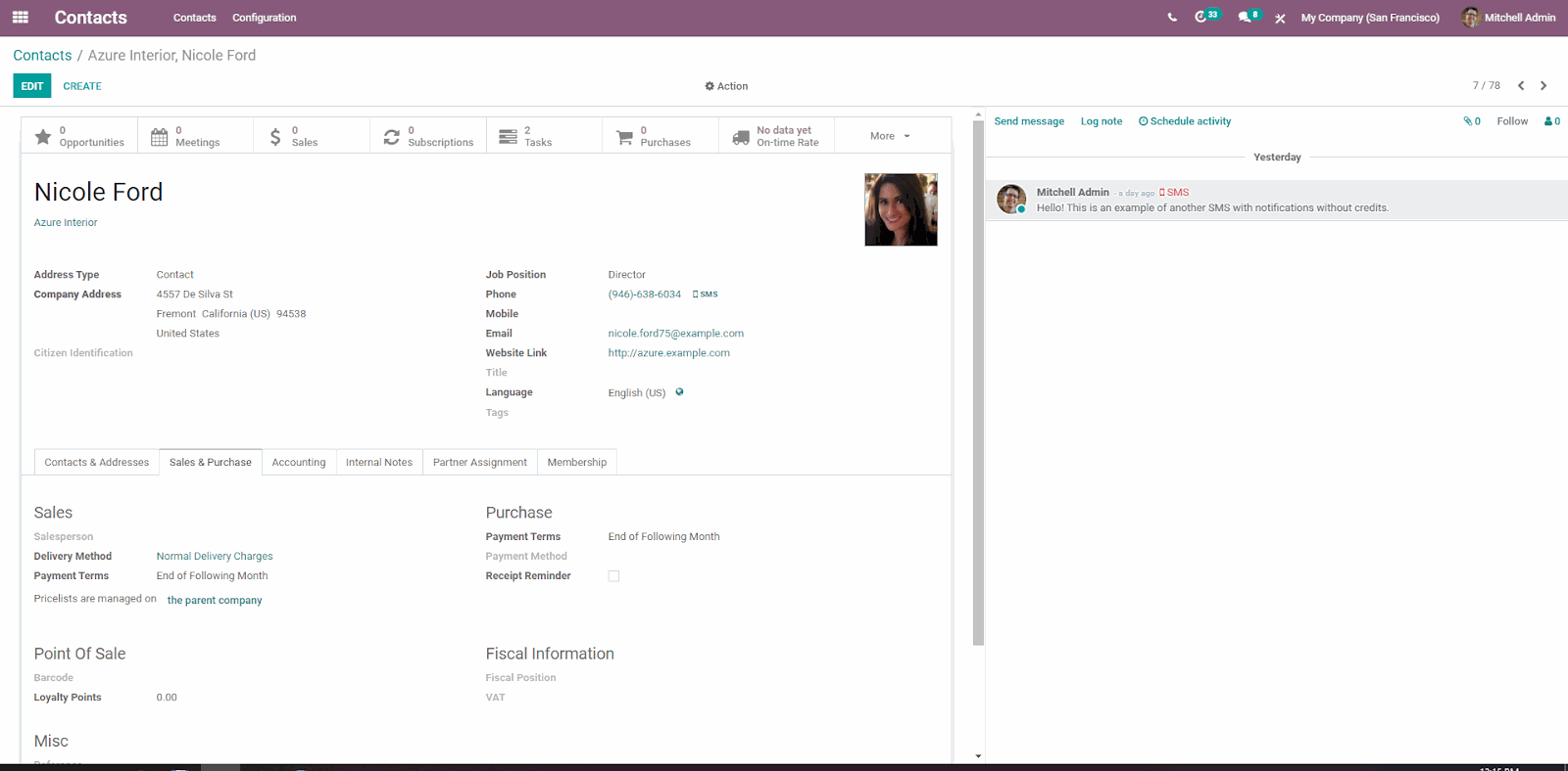 sổ Liên hệ Odoo Contact