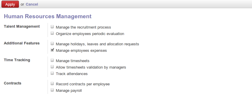 Install hr_expense module