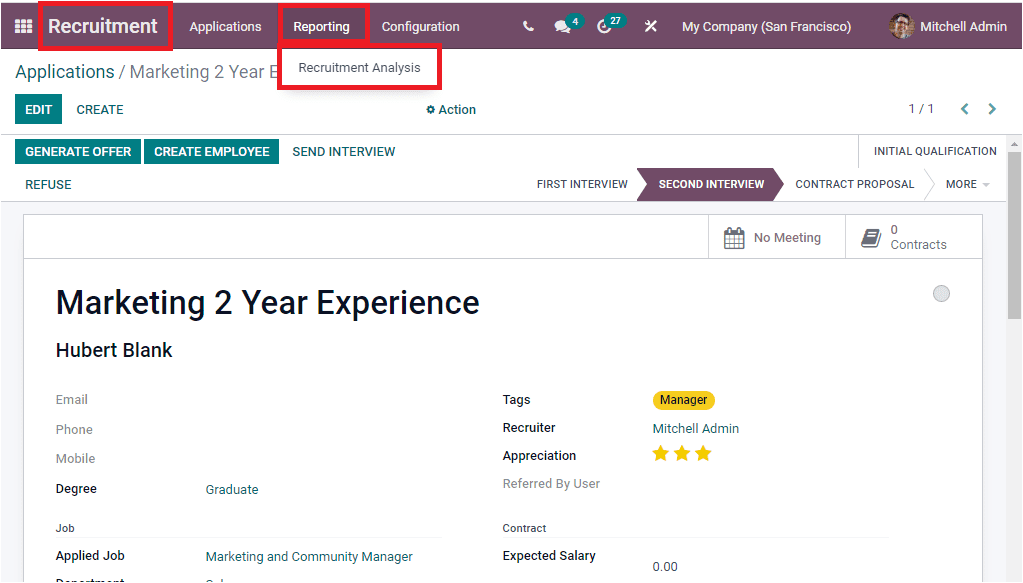 Odoo Recruitment