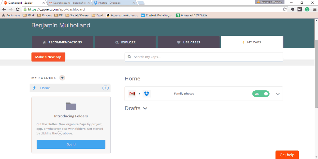 Thí dụ một POC (proof of concept) của zapier