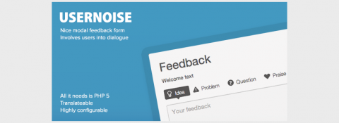 20. Usernoise Modal Contact / Feedback Form
